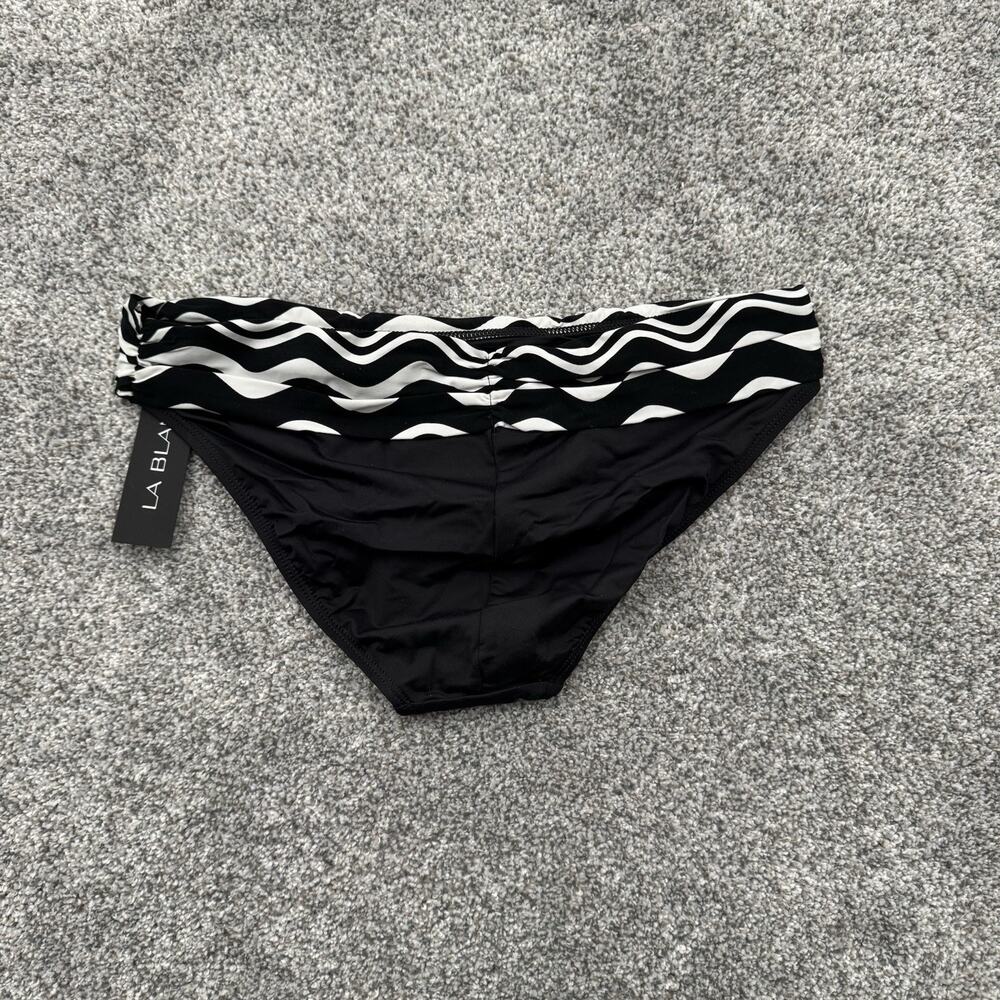 La Blanca Bikini Bottom 6 Swim Resort Coastal Chic Abstract Wave Ruched Classic - Picture 5 of 5